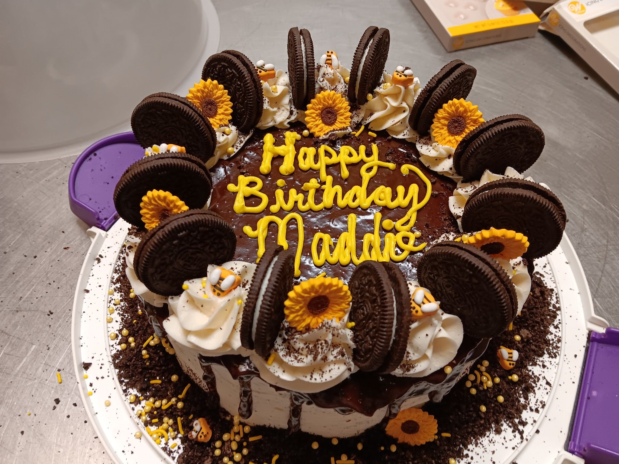 8 inch Round layered cake decorated to suit